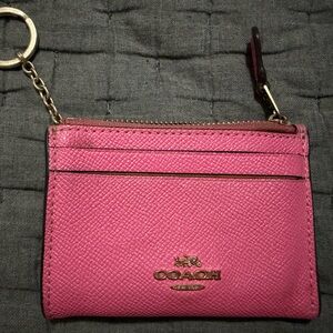 Coach Mini skinny ID case  in pink